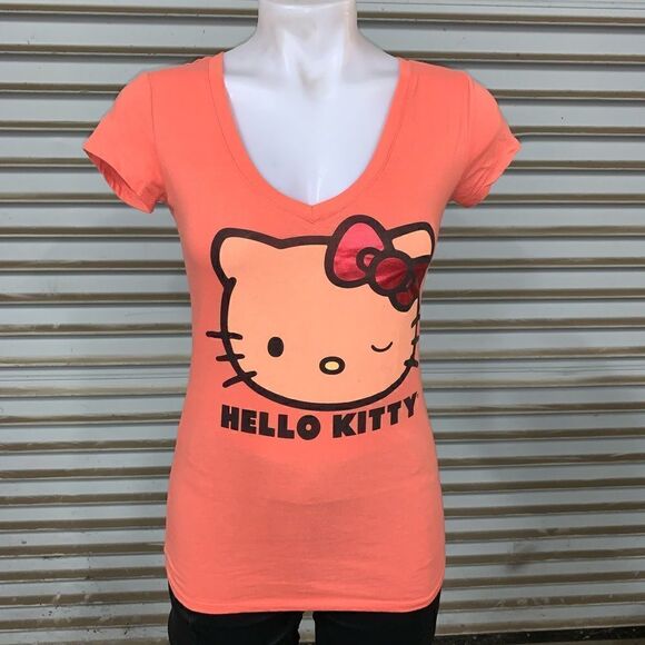 Hello Kitty Tops - 🛍️Hello Kitty short sleeve orange top